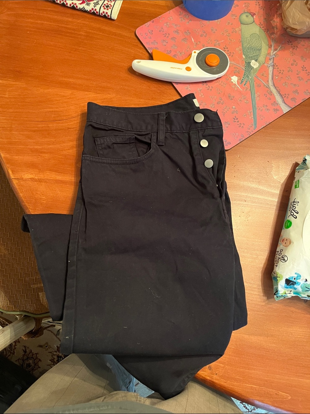 Classic Men’s Black Chinos with Button Fly